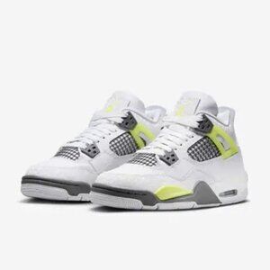 Jordan Retro 4 White/Lemon Twist Sneakers (Size 5 Boys') SKU HJ5990-100